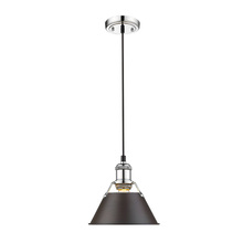  3306-S CH-RBZ - Orwell CH Small Pendant - 7" in Chrome with Rubbed Bronze shade